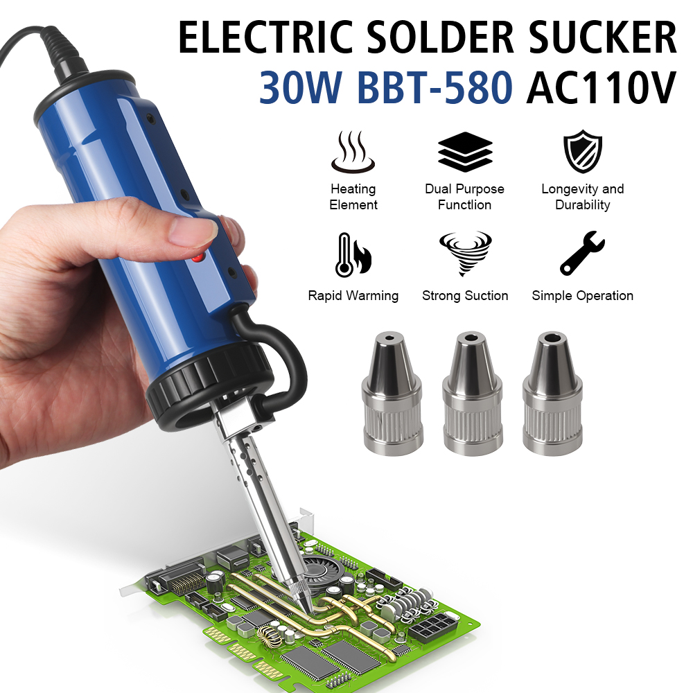 ماكينة إزالة اللحام الجديدة مص - مراجعة Desoldering Pump Electric Vacuum Station وسعره